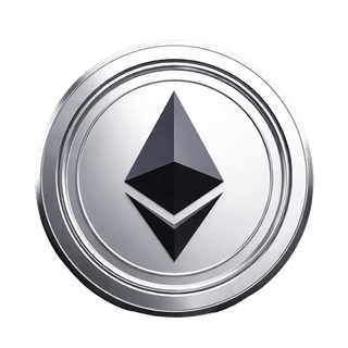 Grafisk element, der svæver, med Ethereum (ETH)-mønten